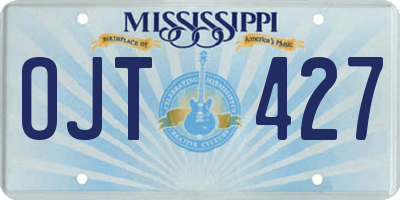 MS license plate OJT427