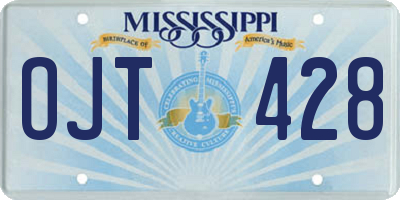 MS license plate OJT428