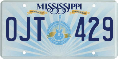 MS license plate OJT429