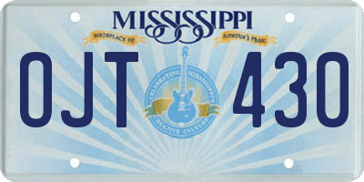 MS license plate OJT430