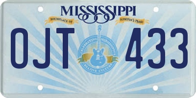 MS license plate OJT433