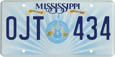 MS license plate OJT434