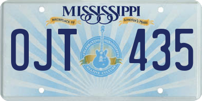 MS license plate OJT435