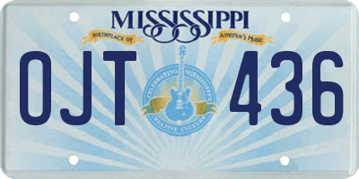 MS license plate OJT436