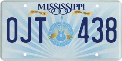 MS license plate OJT438