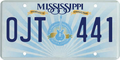 MS license plate OJT441