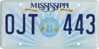 MS license plate OJT443