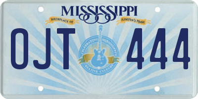 MS license plate OJT444