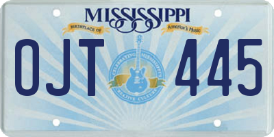 MS license plate OJT445