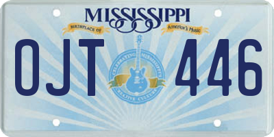 MS license plate OJT446