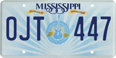 MS license plate OJT447