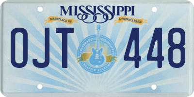 MS license plate OJT448