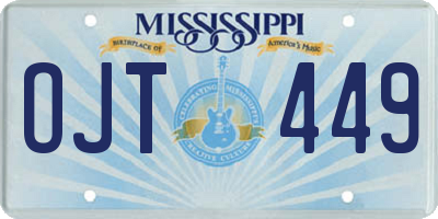 MS license plate OJT449