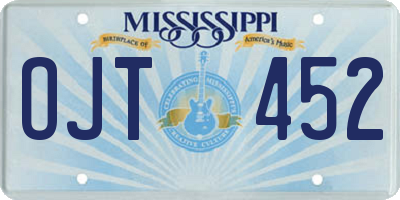 MS license plate OJT452