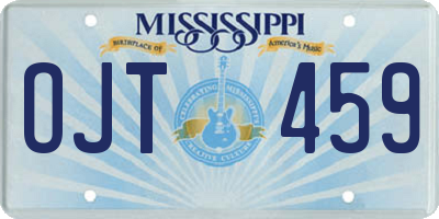 MS license plate OJT459