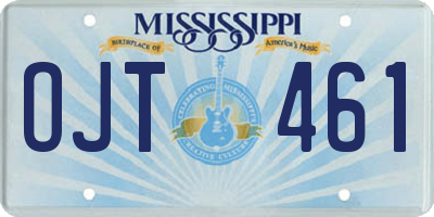 MS license plate OJT461