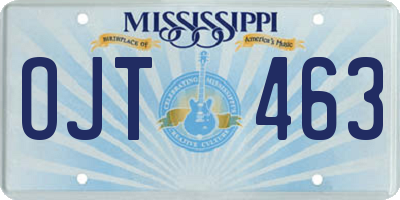 MS license plate OJT463