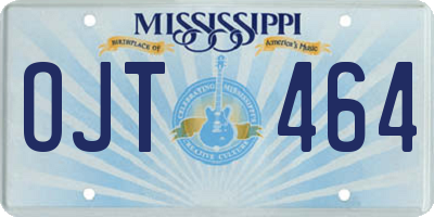MS license plate OJT464