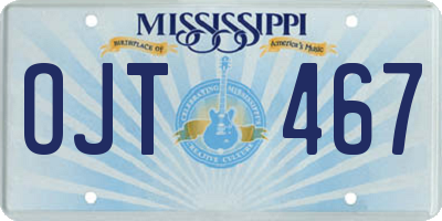 MS license plate OJT467