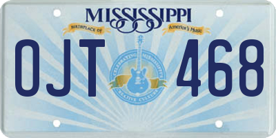 MS license plate OJT468