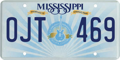 MS license plate OJT469