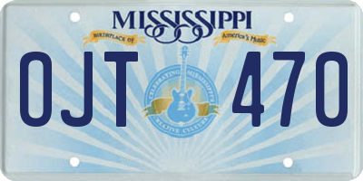 MS license plate OJT470