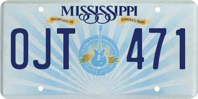 MS license plate OJT471