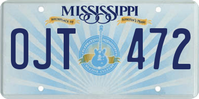 MS license plate OJT472