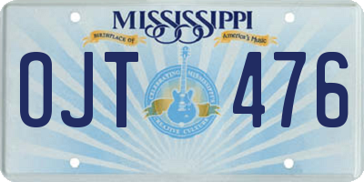 MS license plate OJT476