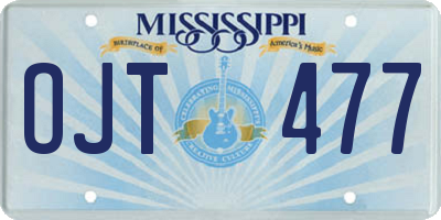MS license plate OJT477