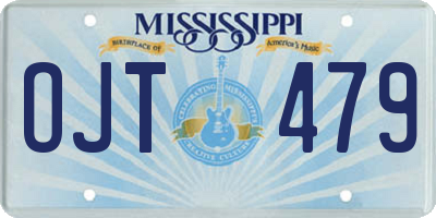 MS license plate OJT479