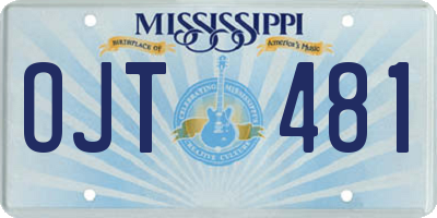 MS license plate OJT481