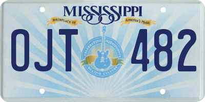 MS license plate OJT482