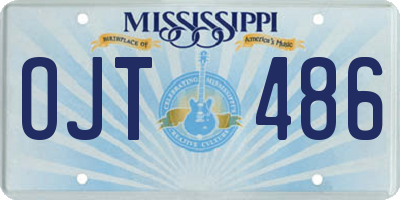 MS license plate OJT486