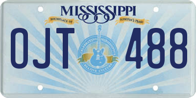 MS license plate OJT488
