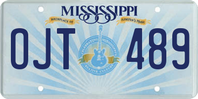 MS license plate OJT489