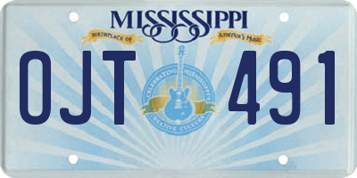MS license plate OJT491