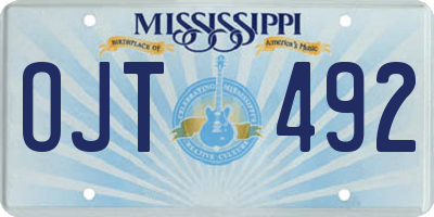 MS license plate OJT492