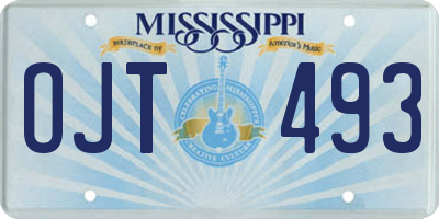 MS license plate OJT493