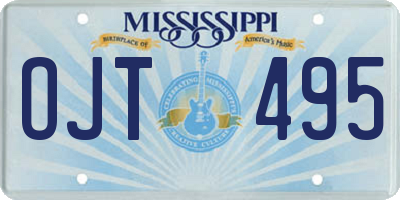 MS license plate OJT495