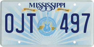 MS license plate OJT497