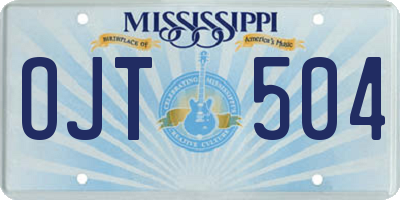MS license plate OJT504