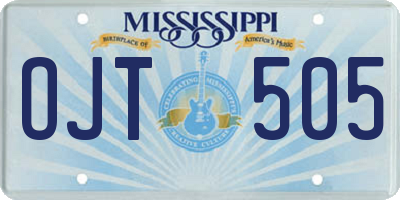 MS license plate OJT505