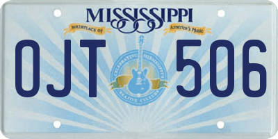 MS license plate OJT506