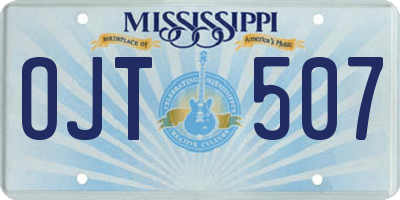 MS license plate OJT507