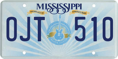 MS license plate OJT510