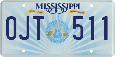 MS license plate OJT511