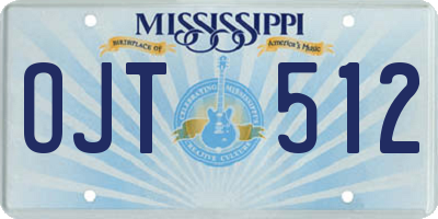 MS license plate OJT512