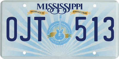 MS license plate OJT513