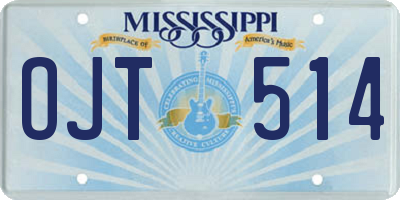 MS license plate OJT514